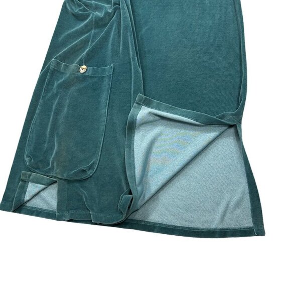SomeWhat Funky Vintage Turquoise Velour Maxi Skirt and Top Set, Sizes M, L - Picture 12 of 12